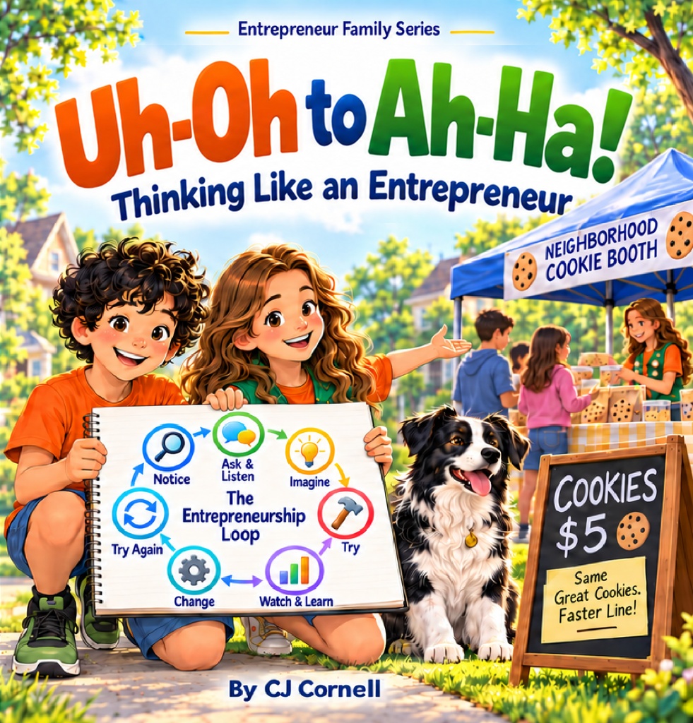 Cover of Uh-Oh to Ah-Ha! Thinking Like an Entrepreneur by CJ Cornell